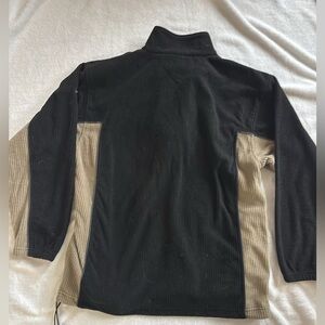 Adolfo Men's large Black and Tan pull over 1/2 zip warm sweater